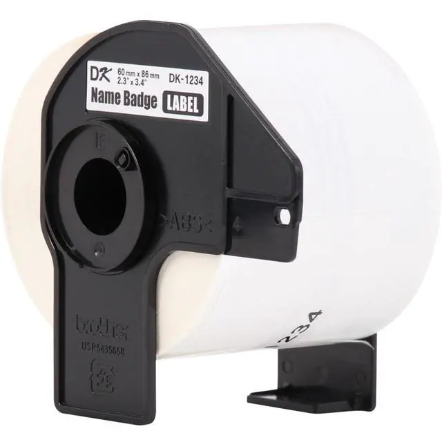 Alt view image 5 of 6 - Genuine DK-12343PK Die-Cut Name Badge Paper Labels, 2.3 in x 3.4 in (60 mm x 86 mm) Adhesive Name Badge White Paper Labels, 260 Labels per Roll, (3) Rolls per Box