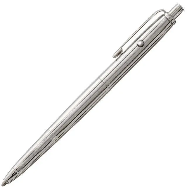Main image of Space Pen Chrome Original Astronaut Pen, Gift Box | Pressurized Ballpoint Pen Writes Upside Down and in Extreme Temperatures, Black Ink, Medium Point, Pocket Clip, Made in USA