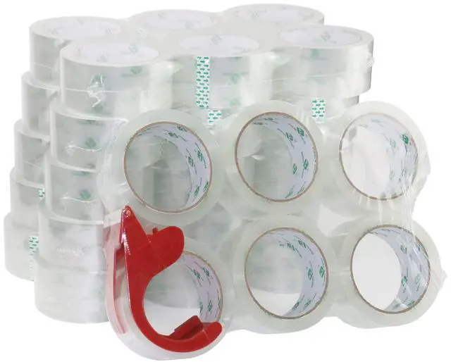Main image of 36 Rolls No Noise Silent Clear Packing Tape with Free Dispenser, 2.4mil x1.88 x 55 Yard, Quiet Packing Tape, Heavy Duty Packaging Tape for Moving, Shipping, Office and Storage