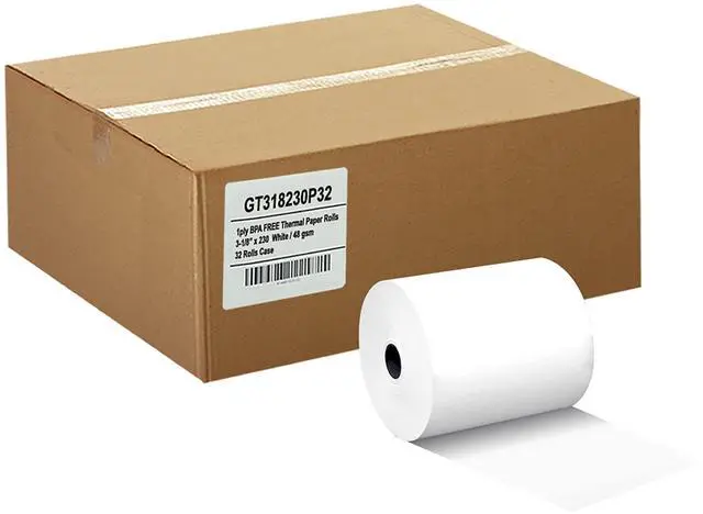 Main image of (32) Thermal Paper Receipt Roll Clover Station Solo Duo TM-T88 T20 T90 Bixolon SRP-350 370, POS/Cash Register Paper, BPA Free, 3.125 x 230 ft, 32 Rolls