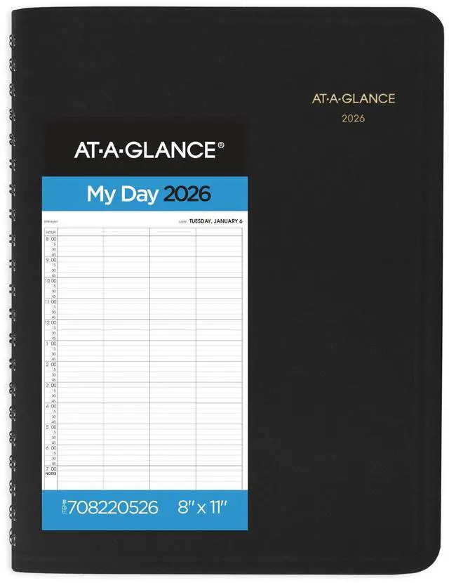 Main image of 2026 Appointment Book Planner, Daily, 8" x 11", Large, Four Person Group, Black (708220526)