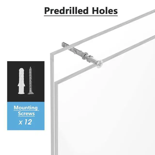 Alt view image 4 of 6 - Wall Mount Sign Holder, 8.5 x 11 Landscape, 24 Pack | Clear Acrylic Material, Easy Wall Installation with Included Screws and Pre-drilled Holes, Ideal for for Signs and Notices