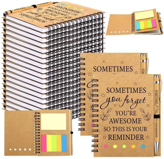 Main image of 100 Pcs Employee Appreciation Gifts Inspirational Gifts Set Mini Spiral Notebooks with Pen May You Be Proud of The Work You Do Motivational Thanks Gift for Staff Coworkers (Awesome)