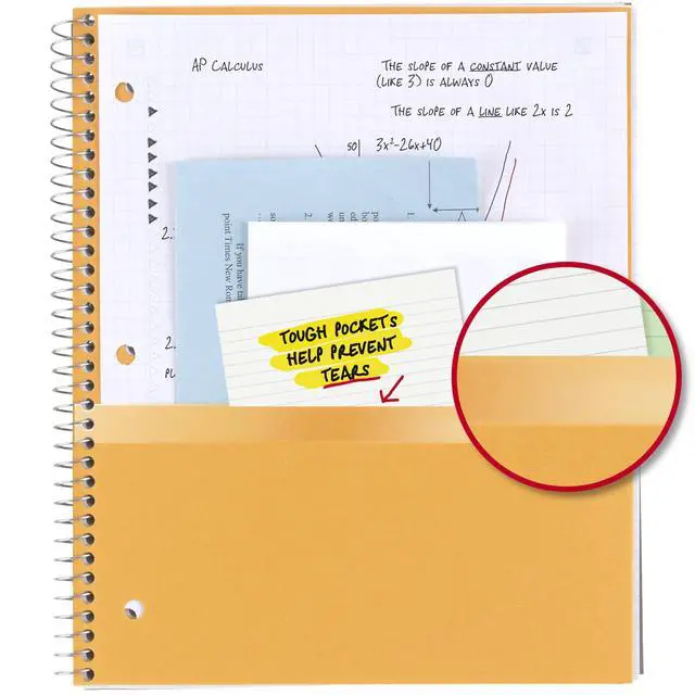 Alt view image 5 of 7 - Spiral Notebook + Study App,1 Subject,Graph Ruled Paper,8-1/2" x 11",100 Sheets,Fights Ink Bleed,Water Resistant Cover,Assorted Colors (73549),6 Count (Pack of 2)