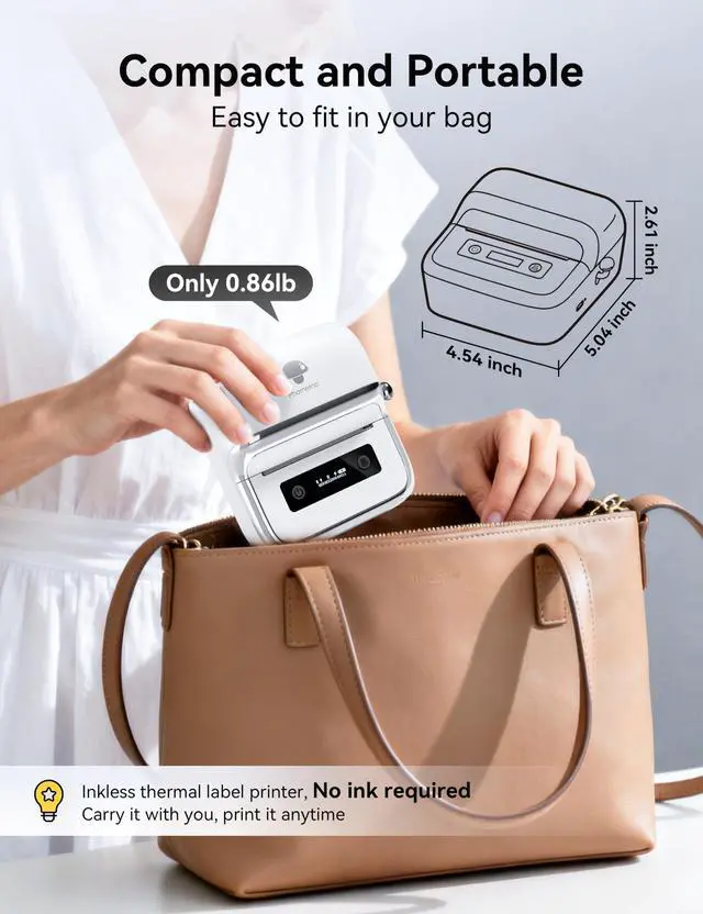 Alt view image 7 of 7 - M250 3 Inch Label Maker Machine with 3 Roll Labels | Bluetooth Thermal Label Printer, Upgrade Portable Barcode & Address Label Maker for Business, Home, School, Logo Label