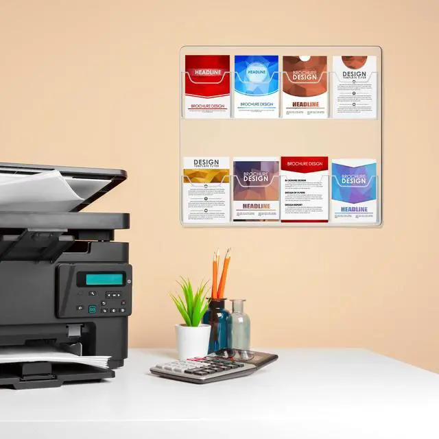 Alt view image 7 of 7 - 2 Pack Acrylic Brochure Pamphlet Holder Wall Mount Clear Brochure Display Holder Plastic Trifold Flyer Rack Literature Storage Rack for Offices Waiting Room (8 Pockets, 15 x 17 Inch)