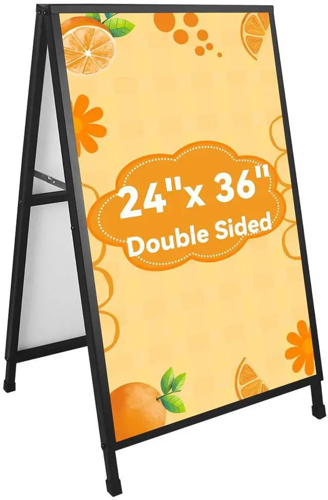Main image of 2 Pack Heavy Duty A-Frame Sign 24x36 Inch Double-Sided Sidewalk Sign, Foldable Metal Sandwich Board for Outdoor Use (Frame Only)