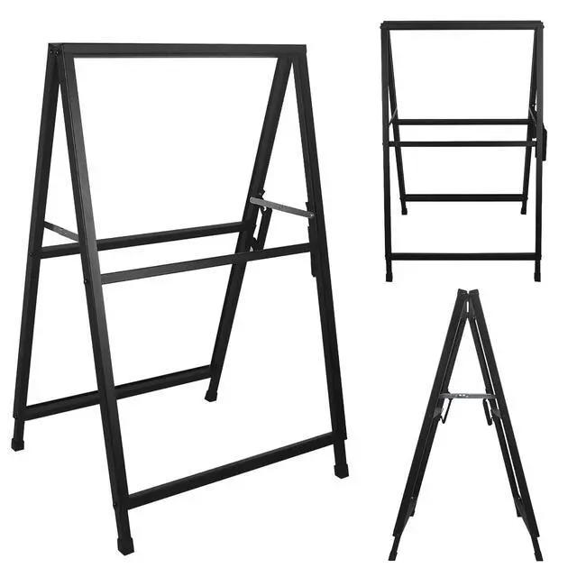 Alt view image 2 of 7 - 2 Pack Heavy Duty A-Frame Sign 24x36 Inch Double-Sided Sidewalk Sign, Foldable Metal Sandwich Board for Outdoor Use (Frame Only)