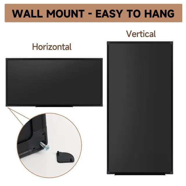 Alt view image 5 of 7 - Double-Sided Magnetic Chalkboard 48 x 24 Inches - Black Aluminum Frame Chalk Board Words Sign Wall Decor Long Plaque Pizarra for Business, Menu, School, Office