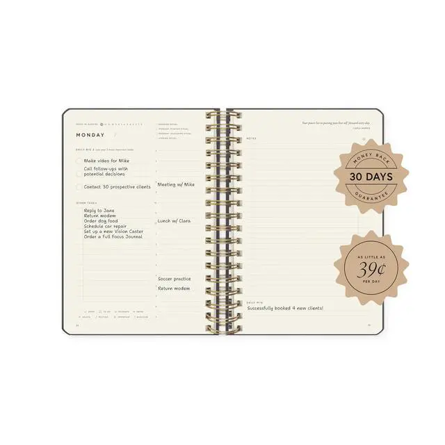 Alt view image 4 of 5 - Linen Coil Planner by Michael Hyatt - The #1 Daily Planner to Set Annual Goals, Increase Focus, Eliminate Overwhelm, and Achieve Your Biggest Goals - Hardcover (Gray)