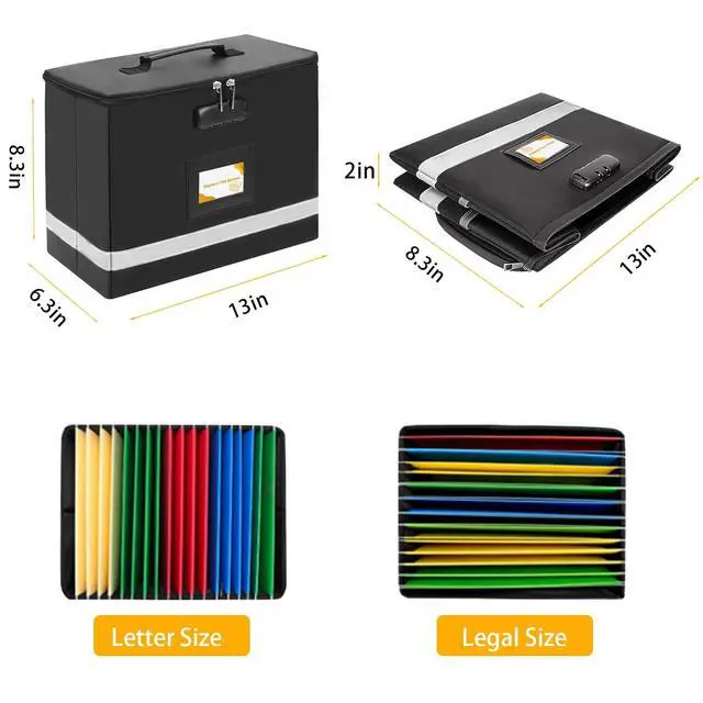 Alt view image 2 of 7 - Deluxe Next of Kin Box Organizer with Labels,Estate Planning Organizer Kit | Fireproof Home & Office Organization with Family Document Guide,Foldable Document Organizer for Family,Combination Lock