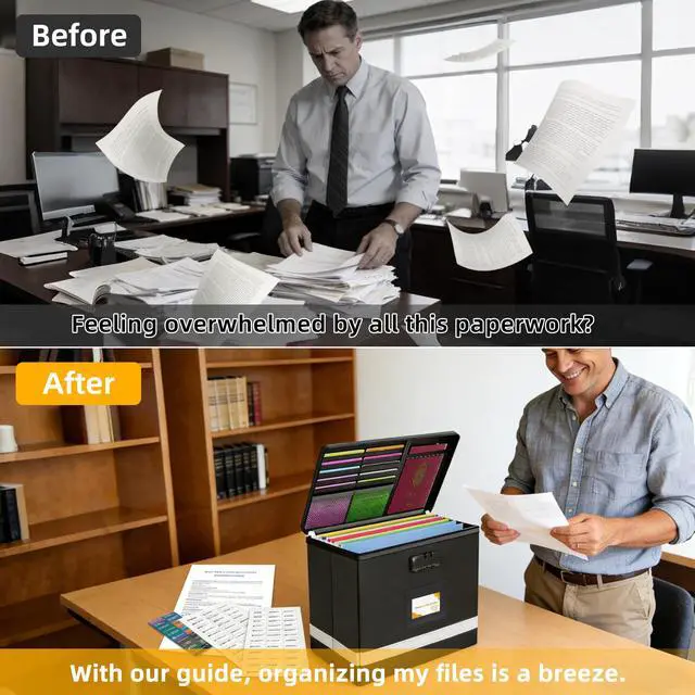 Alt view image 6 of 7 - Deluxe Next of Kin Box Organizer with Labels,Estate Planning Organizer Kit | Fireproof Home & Office Organization with Family Document Guide,Foldable Document Organizer for Family,Combination Lock