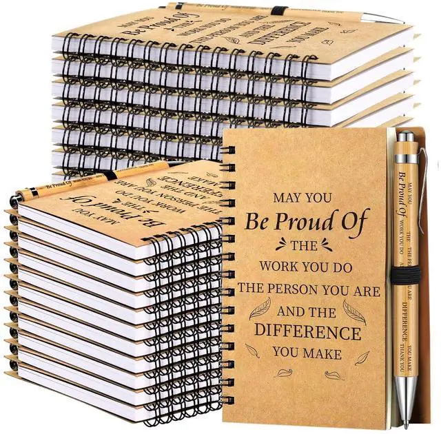 Main image of 100 Pcs Employee Appreciation Gifts Inspirational Gifts Set Mini Spiral Notebooks with Pen May You Be Proud of The Work You Do Motivational Thanks Gift for Staff Coworkers (Inspirational Style)