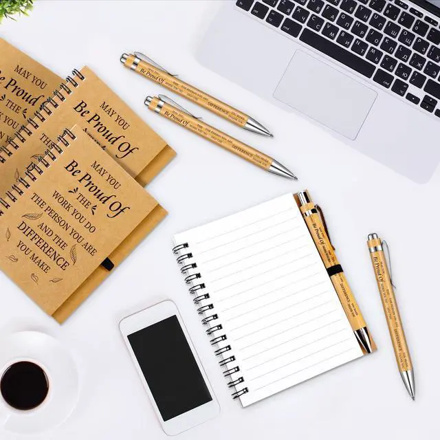 Alt view image 2 of 6 - 100 Pcs Employee Appreciation Gifts Inspirational Gifts Set Mini Spiral Notebooks with Pen May You Be Proud of The Work You Do Motivational Thanks Gift for Staff Coworkers (Inspirational Style)