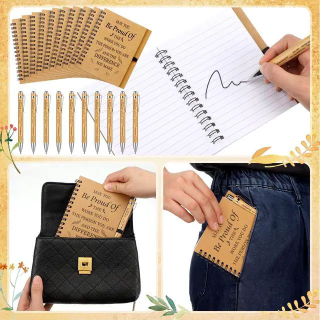 Alt view image 5 of 6 - 100 Pcs Employee Appreciation Gifts Inspirational Gifts Set Mini Spiral Notebooks with Pen May You Be Proud of The Work You Do Motivational Thanks Gift for Staff Coworkers (Inspirational Style)