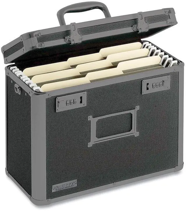 Main image of File Organizer Storage Box - 14 x 7 x 12.19 Inch Letter Size, Portable Locking Storage Totes with Dual Combination Locks for Filing Office Documents - Super Tactical