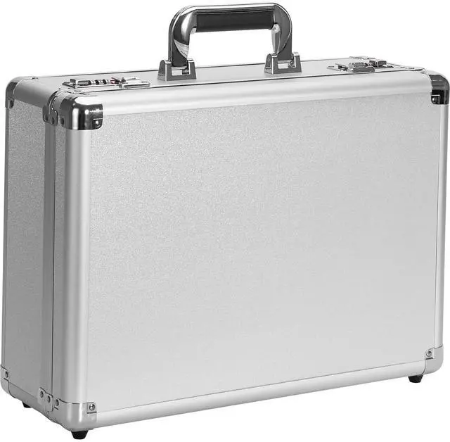 Main image of File Organizer Storage Box - 18.9 x 14.6 x 6.3 Inch X-Large, Portable Locking Storage Totes with Dual Combination Locks for Cash, Documents & Valuables - Silver