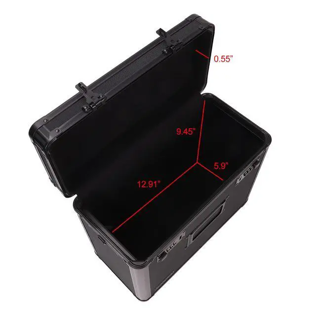 Alt view image 3 of 3 - File Organizer Storage Box - 14 x 7 x 12.19 Inch Letter Size, Portable Locking Storage Totes with Dual Combination Locks for Filing Office Documents - Super Tactical