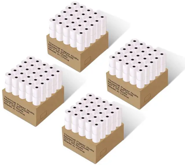 Main image of 2 1/4 x 50 Thermal Paper Receipt Rolls 2.25 x 50 ft Receipt Paper POS Cash Register Fits Credit Card Terminals Verifone (200 Rolls)