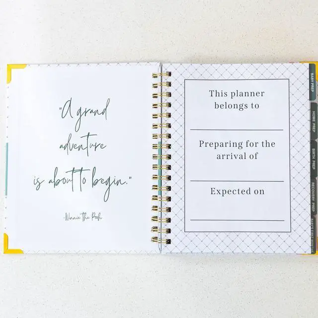 Alt view image 7 of 7 - Expecting and Organized New Baby Planner Pregnancy Organizer and Checklist Journal for First-Time Moms 140+ Page Hardcover Keepsake by