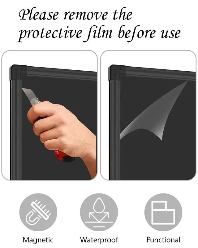 Alt view image 4 of 6 - XBoard Magnetic Chalkboard 48 x 31 inch Chalk Board/Black Board, Black Aluminium Frame, Display Collections