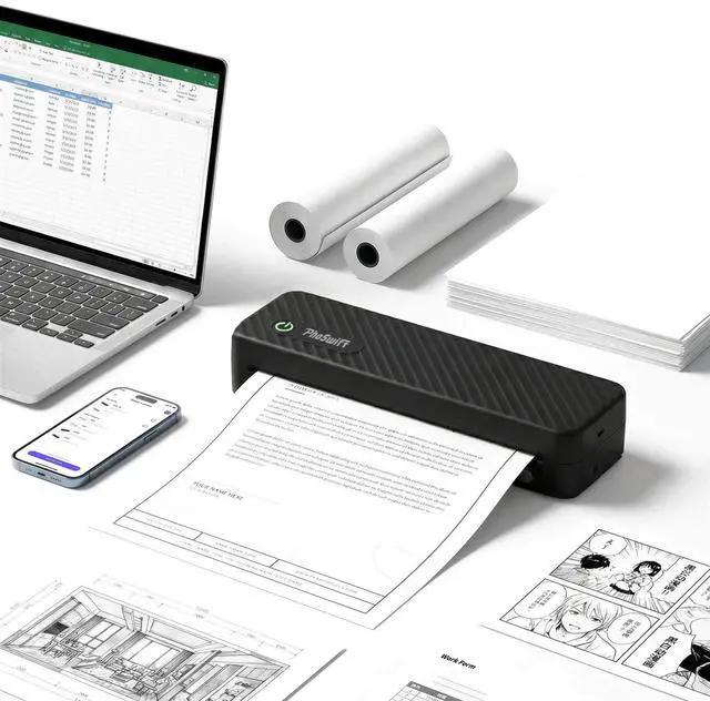 Main image of Portable Thermal Printer for Laptop, Inkless Bluetooth Printer Support 8.5" X 11" Letter & A4, with Phone Travel for Home Use Car Office School