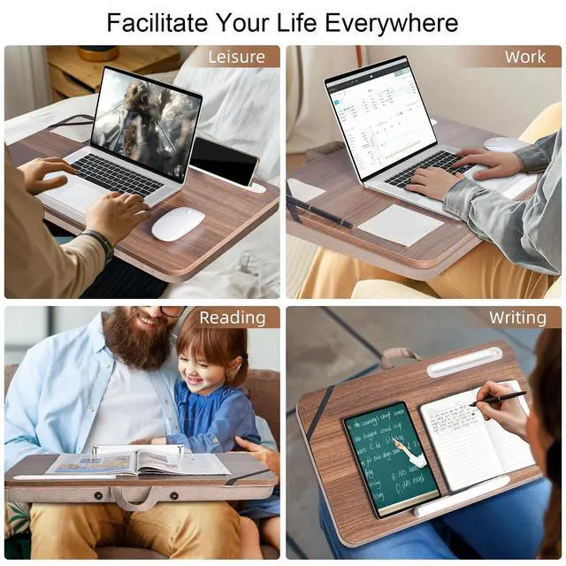 Alt view image 4 of 7 - Lap Desk 24 inches Extra Large - Versatile and Comfortable for Work and Leisure