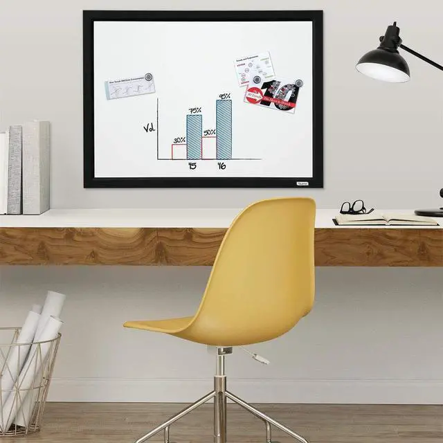 Alt view image 2 of 7 - Whiteboard, Dry Erase Board, Magnetic, 17" x 23", White Board, Black Frame, Includes Dry Erase Markers and Magnets, 4 Pack (MWDW1723M-BK)