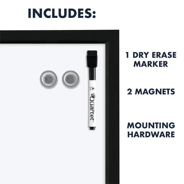 Alt view image 4 of 7 - Whiteboard, Dry Erase Board, Magnetic, 17" x 23", White Board, Black Frame, Includes Dry Erase Markers and Magnets, 4 Pack (MWDW1723M-BK)