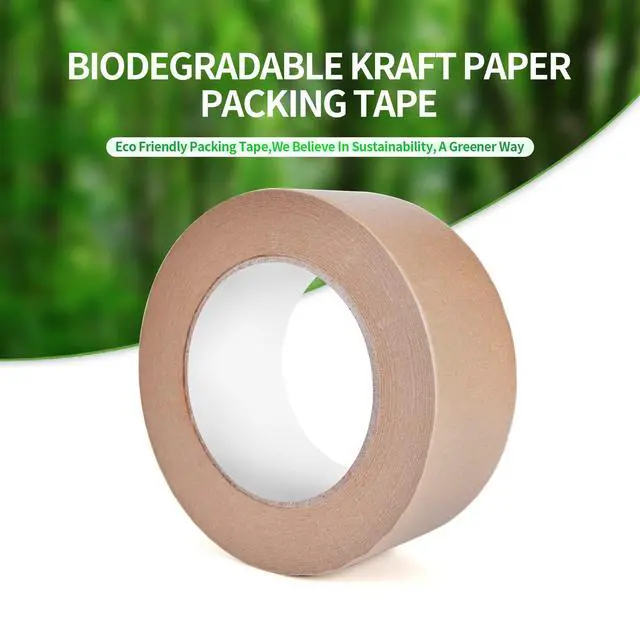 Alt view image 2 of 7 - Eco-Friendly Kraft Paper Tape, Biodegradable Kraft Paper Tape, Recyclable Writable Packing Tape, Non-Coated Surface for Masking, Sealing, 2inch x 60yards, 24Rolls