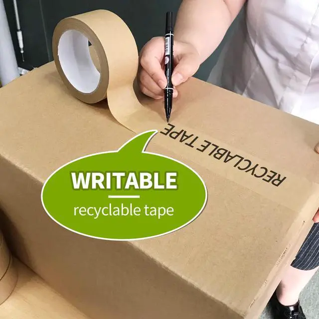 Alt view image 7 of 7 - Eco-Friendly Kraft Paper Tape, Biodegradable Kraft Paper Tape, Recyclable Writable Packing Tape, Non-Coated Surface for Masking, Sealing, 2inch x 60yards, 24Rolls