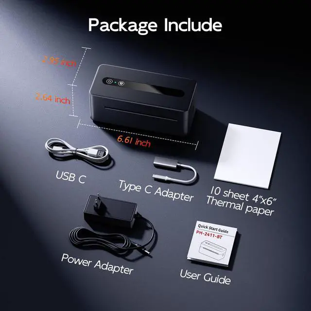 Alt view image 5 of 7 - Thermal Shipping Label Printer 4X6 Upgraded, 2026 New Version Bluetooth Label Printer for Small Business and Package, Support iOS, Android, Windows, Mac, Come with Label Holder