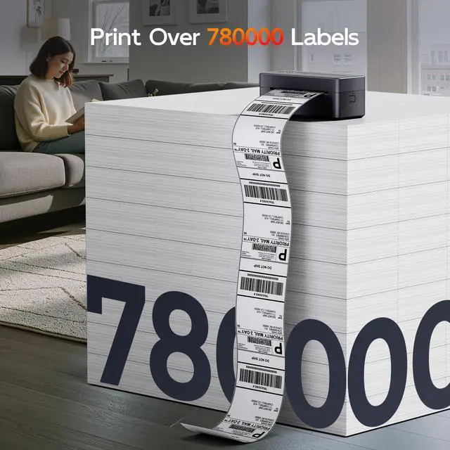 Alt view image 6 of 7 - Thermal Shipping Label Printer 4X6 Upgraded, 2026 New Version Bluetooth Label Printer for Small Business and Package, Support iOS, Android, Windows, Mac, Come with Label Holder