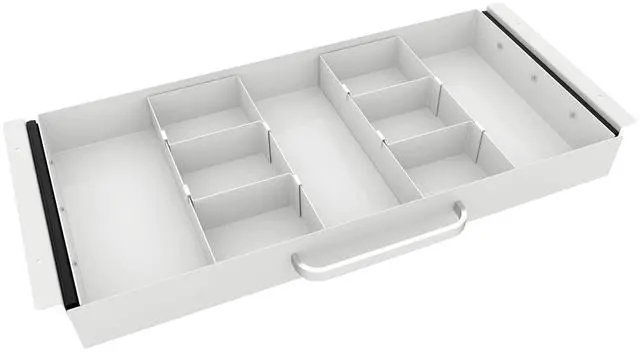 Main image of Large Size Under Desk Slide out Pencil Drawer White with Adjustable Space Divider Design for Storing Pencil and Office Accessories, Underdesk Pull out Tray Organizer Mounted for Sit Stand Workstation