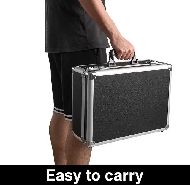 Alt view image 7 of 7 - File Organizer Storage Box - 16.9 x 12.2 x 6.3 Inch Large, Portable Locking Storage Totes with Dual Combination Locks for Cash, Documents & Valuables - Black
