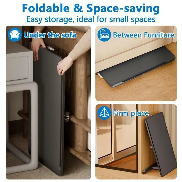 Alt view image 7 of 7 - Adjustable Lap Desk, Large Smooth Easy-Clean Wood Grain Desktop, Foldable Laptop Bed Tray Table with Storage Drawer, Portable Laptop Stand Fits 17" Laptop Desk for Bed Couch Floor (Black)
