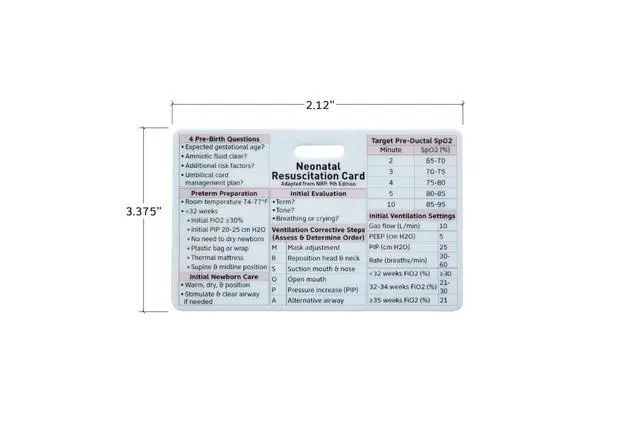 Alt view image 4 of 7 - Neonatal Resuscitation Card - Badge Buddy Adapted from 9th Edition NRP for NICU Nurses, Respiratory Therapists, NNPs, & Healthcare Professionals (10, Horizontal)
