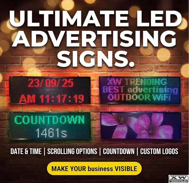 Alt view image 6 of 7 - LED sign, scrolling sign 45", WiFi perfect tool for advertising, color message board programmable for indoor and outdoor use. digonal size 45", size 40' x 14"