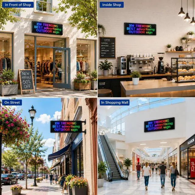 Alt view image 7 of 7 - LED sign, scrolling sign 45", WiFi perfect tool for advertising, color message board programmable for indoor and outdoor use. digonal size 45", size 40' x 14"