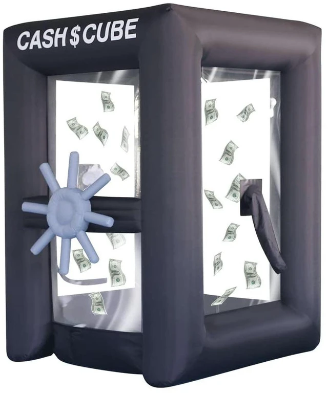 Main image of Inflatable Cash Cube Stand Inflatable Money Gripper for Commercial Advertising Events Promotion (Without Blower Included) (Black, 5.9ft x 5.9ft x 8.2ft)