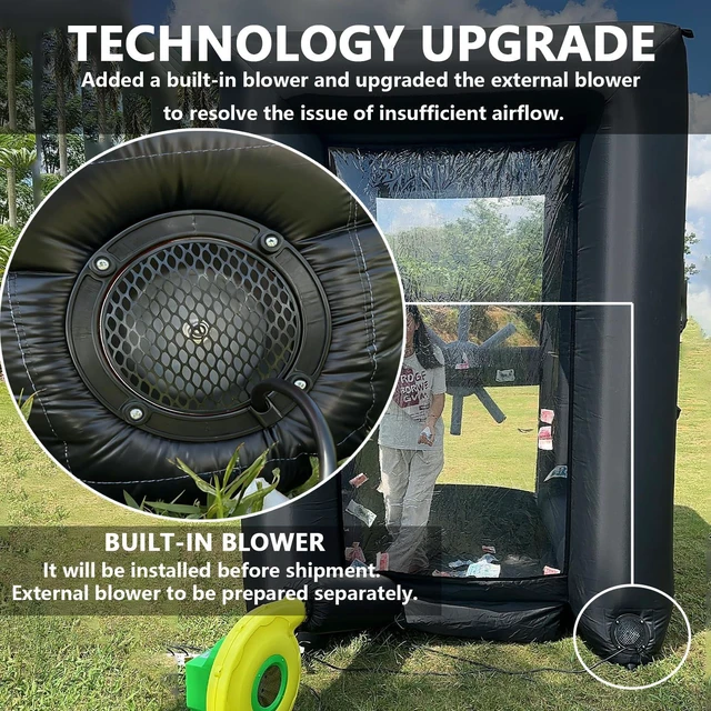 Alt view image 2 of 7 - Inflatable Cash Cube Stand Inflatable Money Gripper for Commercial Advertising Events Promotion (Without Blower Included) (Black, 5.9ft x 5.9ft x 8.2ft)