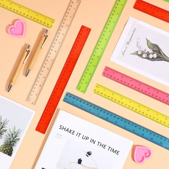 Alt view image 7 of 7 - 300 Pack 12 Inch Plastic Rulers Bulk for Classroom Back to School Supplies Flexible Transparent Assorted Color Ruler with Centimeters and Inches for Office Teacher Student