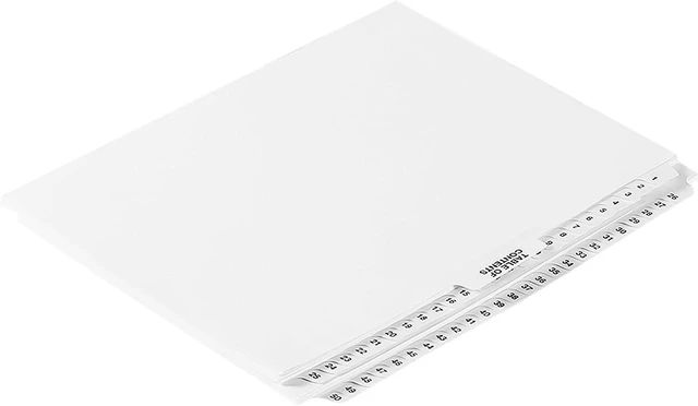 Alt view image 4 of 5 - ® Numbered Dividers 1-50 Punched - AVE Style Bold Tabs - Side Collated Exhibit Tabs - Made in The USA | Letter Size - 1-50 - Sets (Pack of 3)