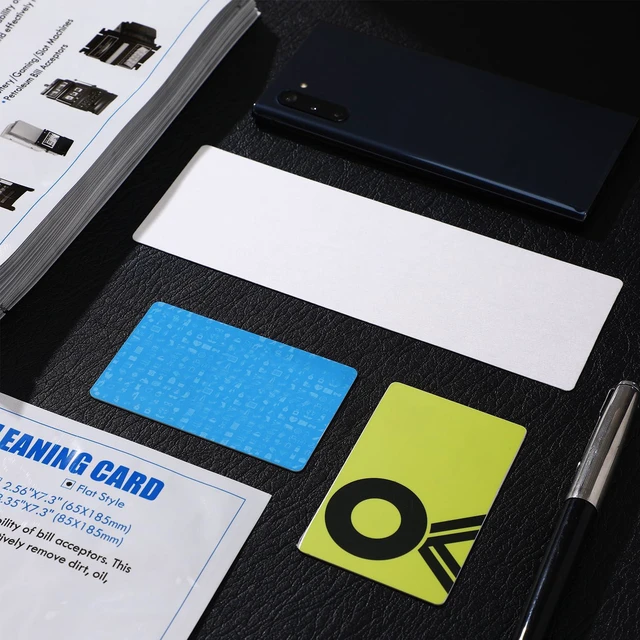 Alt view image 6 of 6 - 60 Pcs 2.5" x 7.5" Presaturated Bill Acceptor Cleaning Card Validator Card Cleaning Kit with All Bill Validators, Readers and Money Counters