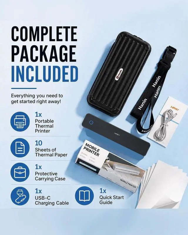 Alt view image 2 of 6 - Inkless Portable Printer for Travel, MT610Pro Wireless Thermal Printer Supports 8.5 x 11" Thermal Paper, Bluetooth Mobile Printer for Phone Laptop with Case & 10pcs Thermal Paper, for Home, Black