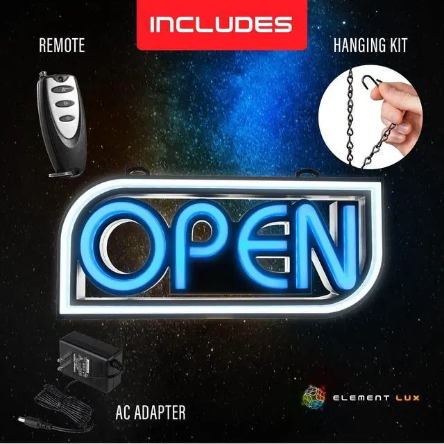 Alt view image 3 of 7 - Open Sign for Business with 49 Color Combinations ULTRA BRIGHT LED Neon Sign Visible Day and Night for Restaurant, Coffee, Bar, Spa by 16 x 7.5in