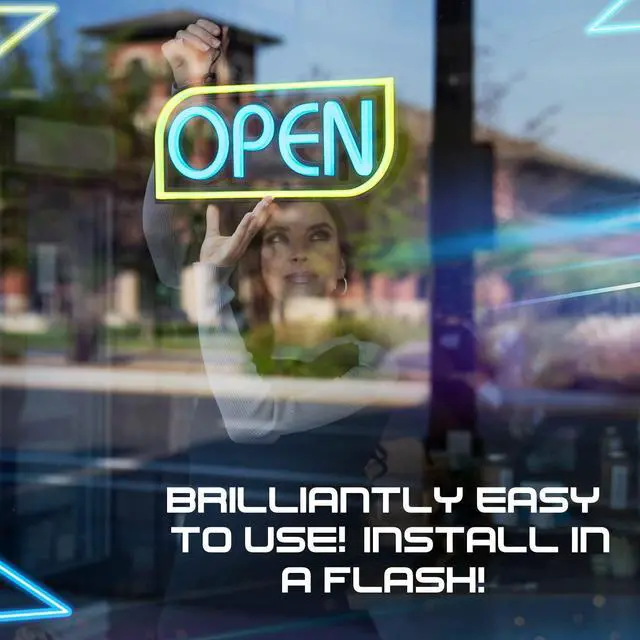 Alt view image 6 of 7 - Open Sign for Business with 49 Color Combinations ULTRA BRIGHT LED Neon Sign Visible Day and Night for Restaurant, Coffee, Bar, Spa by 16 x 7.5in