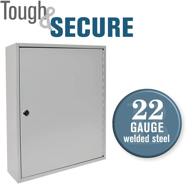 Alt view image 4 of 7 - STEELMASTER Key Holder Cabinet - 200-Key Cabinet - 200 Easy-to-Write-On Key Tags - Piano Hinged Door - Standard Keyed Lock - Steel Construction - Key Lock Box