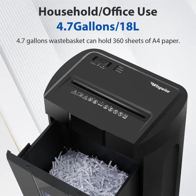 Alt view image 5 of 7 - 15 Sheets Paper Shredder for Home Office | Noise 48dB, P-4, 10Mins Runtime, 4.7 gal, Cross Cut, Shreds Credit Cards & CDs