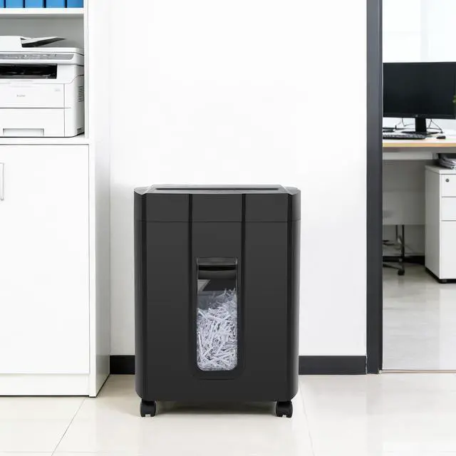 Alt view image 6 of 7 - 15 Sheets Paper Shredder for Home Office | Noise 48dB, P-4, 10Mins Runtime, 4.7 gal, Cross Cut, Shreds Credit Cards & CDs